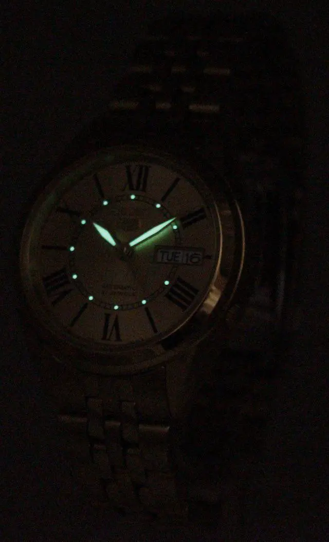 Alt view image 2 of 7 - Seiko 5 Automatic 21 Jewels Gold Tone Dial Roman Numerals SNKL38K1 Mens Watch