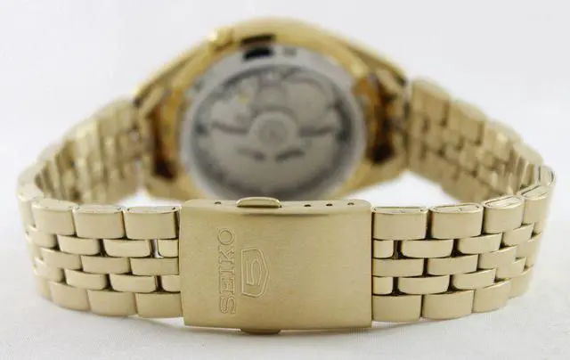 Alt view image 6 of 7 - Seiko 5 Automatic 21 Jewels Gold Tone Dial Roman Numerals SNKL38K1 Mens Watch