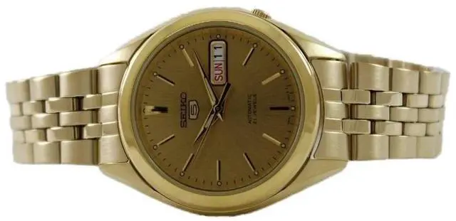 Alt view image 5 of 7 - Seiko 5 Automatic 21 Jewels Gold Tone Dial Stainless Steel SNKL28K1 Mens Watch