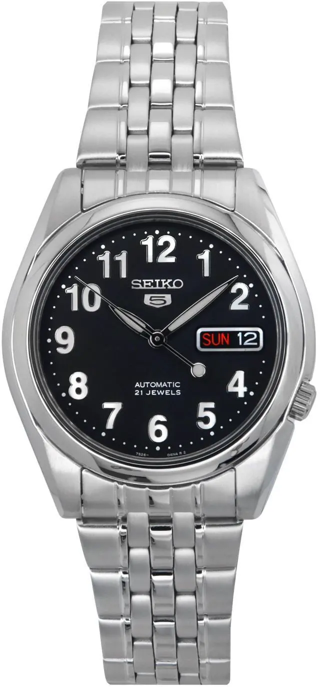 Main image of Seiko 5 Automatic 21 Jewel Black Dial Day/Date Analog SNK381K1 30M Mens Watch