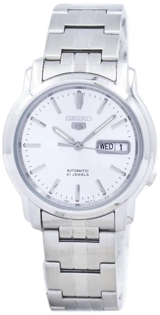 Main image of Seiko 5 Automatic 21 Jewels Stainless Steel Silver Dial SNKK65K1 30M Mens Watch