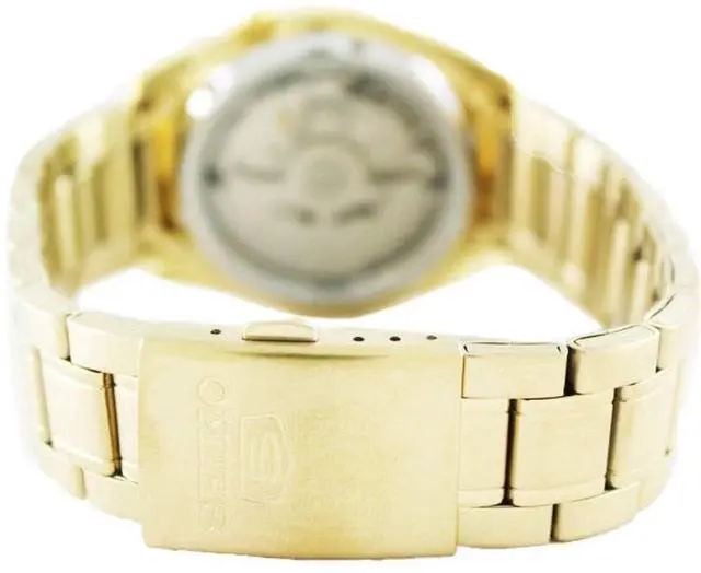Alt view image 5 of 6 - Seiko 5 Automatic 21 Jewels SNKL48K1 Gold Plated Stainless Steel 30M Mens Watch