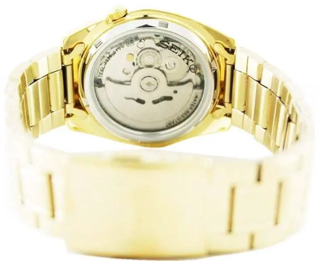 Alt view image 6 of 6 - Seiko 5 Automatic 21 Jewels SNKL48K1 Gold Plated Stainless Steel 30M Mens Watch