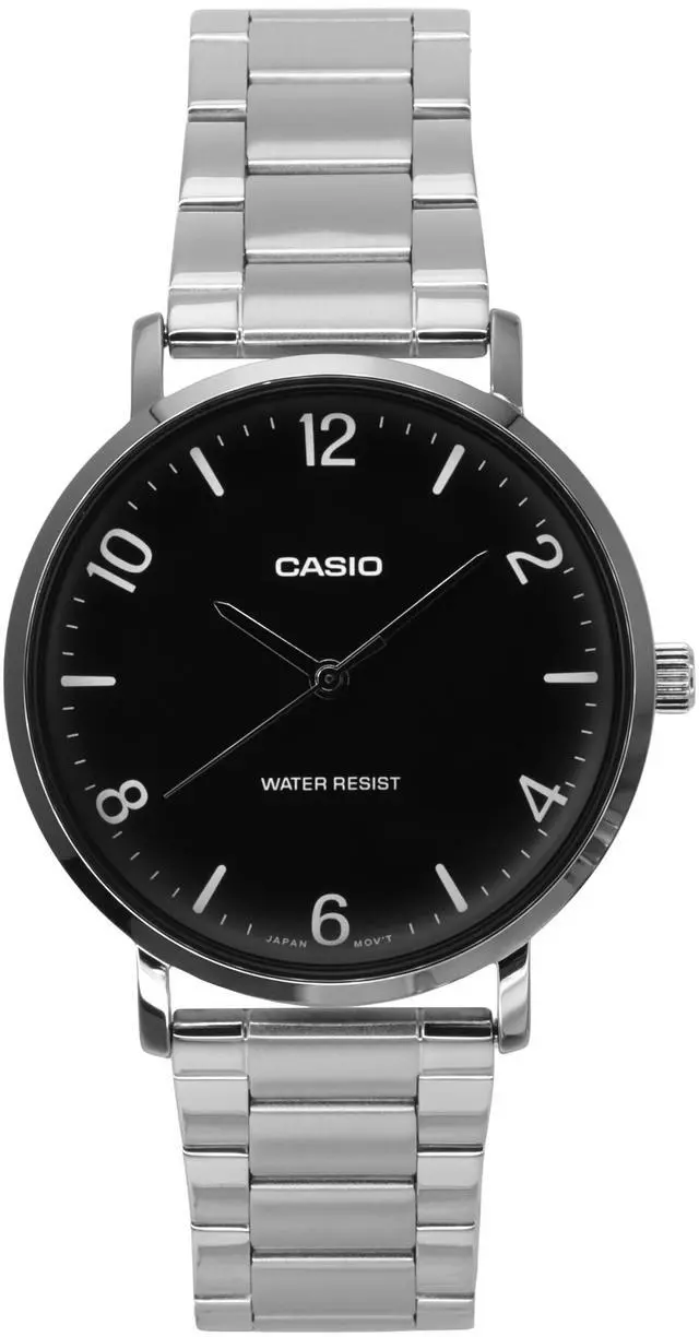 Main image of Casio Standard Analog Stainless Steel Black Dial Quartz MTP-VT03D-1B Men's Watch