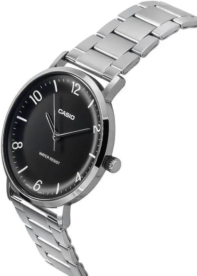 Alt view image 2 of 3 - Casio Standard Analog Stainless Steel Black Dial Quartz MTP-VT03D-1B Men's Watch