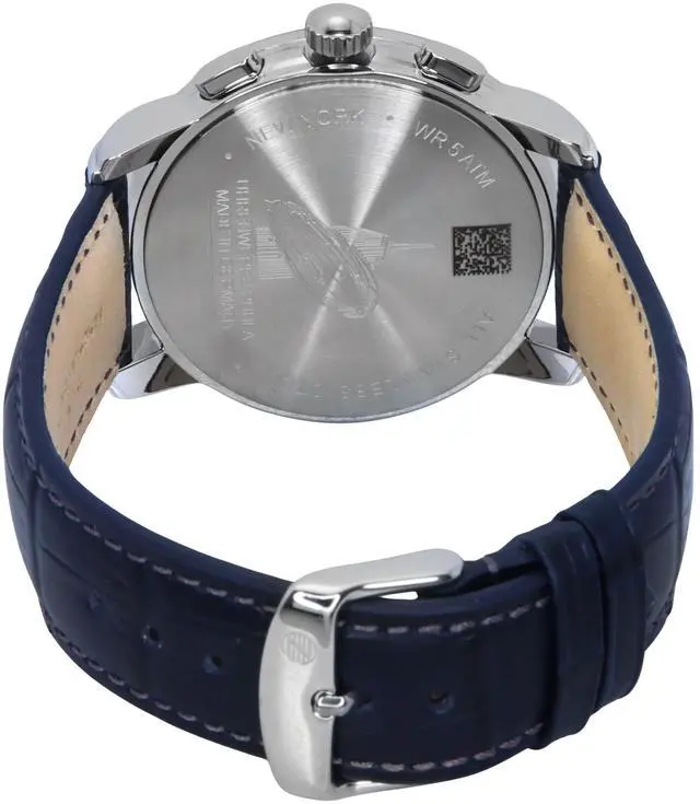 Alt view image 4 of 4 - Zeppelin New York Chronograph Leather Strap Blue Dial Quartz 88783 Men's Watch