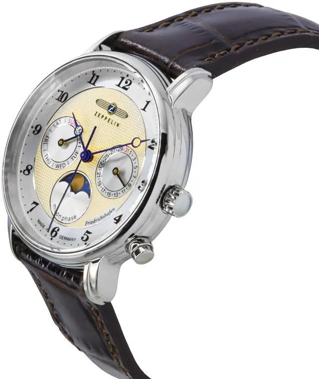 Alt view image 2 of 3 - Zeppelin Friedrichshafen Leather Strap Gold Dial Quartz 85375 Women's Watch