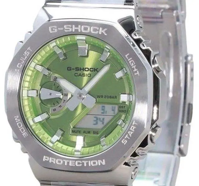 Alt view image 2 of 3 - Casio G-Shock Green Dial Quartz Sports 200M Men's Watch GM-2110D-3A