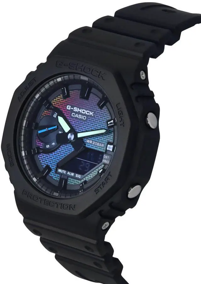 Alt view image 4 of 5 - Casio G-Shock Multicolor Dial Quartz Sport 200M Men's Watch GA-2100RW-1A