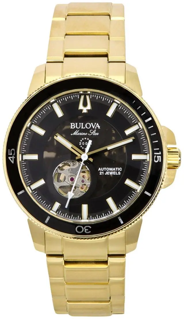 Main image of Bulova Marine Star Black Dial Automatic Diver's 200M Men's Watch 97A174