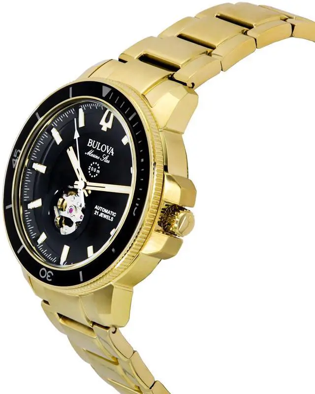 Alt view image 3 of 4 - Bulova Marine Star Black Dial Automatic Diver's 200M Men's Watch 97A174