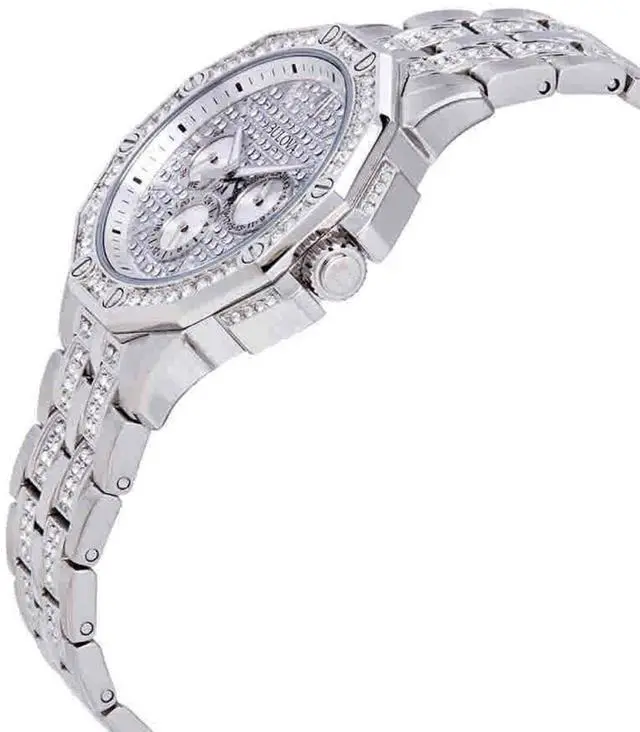 Alt view image 8 of 9 - Bulova Mens Crystal Multifunction Stainless Steel Quartz Watch 96C134
