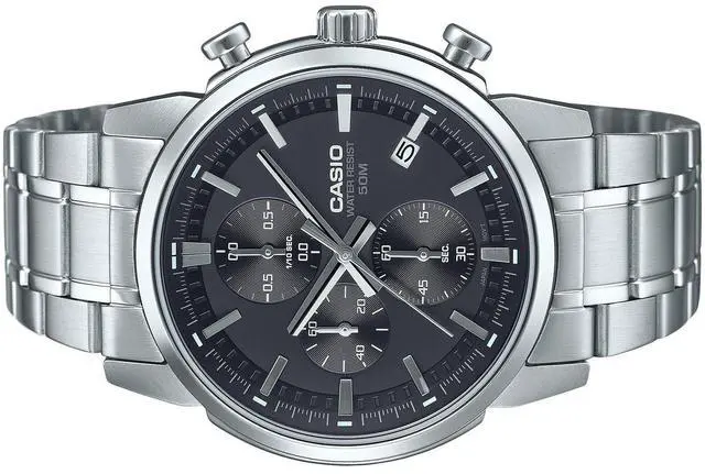 Alt view image 3 of 3 - Casio Standard Chronograph Black Dial Quartz Men's Watch MTP-E510D-1A1V