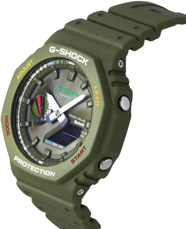 Alt view image 4 of 5 - Casio G-Shock Green Dial Solar Sports 200M Men's Watch GA-B2100FC-3A