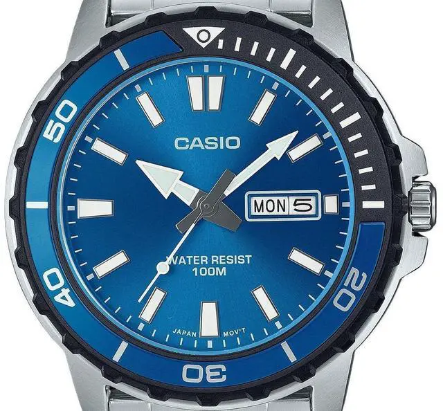 Alt view image 2 of 3 - Casio Standard Blue Dial Quartz Sports 100M Men's Watch MTD-125D-2A1V