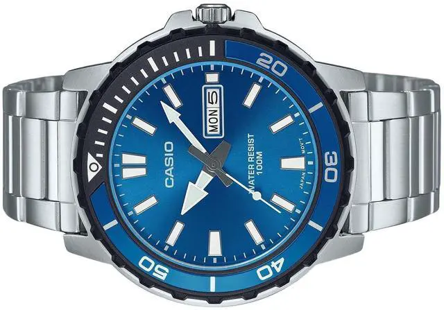 Alt view image 3 of 3 - Casio Standard Blue Dial Quartz Sports 100M Men's Watch MTD-125D-2A1V