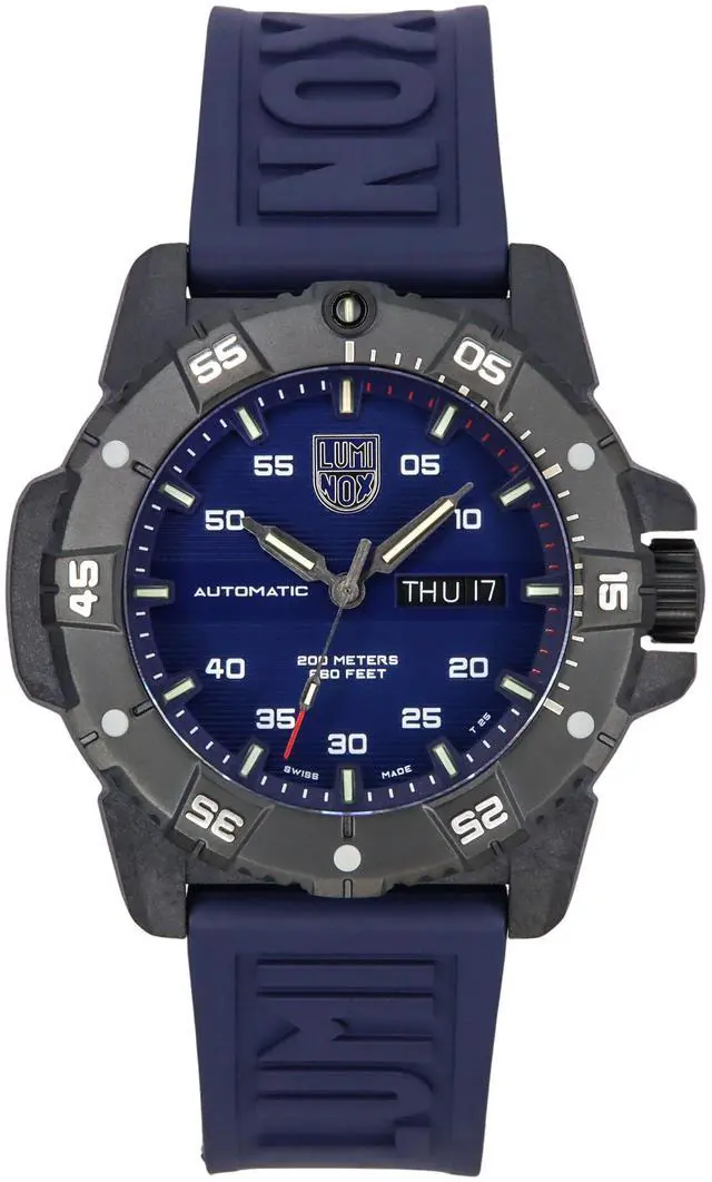 Alt view image 5 of 7 - Men's Luminox Carbon SEAL Automatic Swiss Made Dive Watch 3863