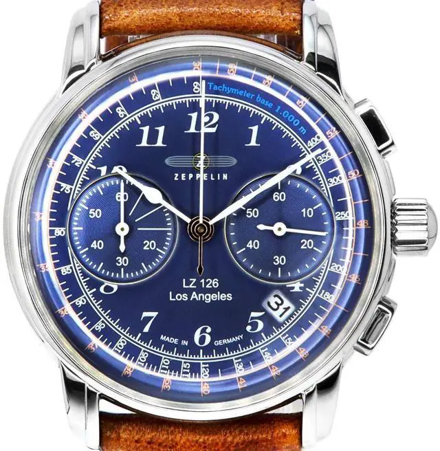 Alt view image 2 of 3 - Zeppelin LZ126 Los Angeles Chronograph Blue Dial Quartz Z76143 Men's Watch