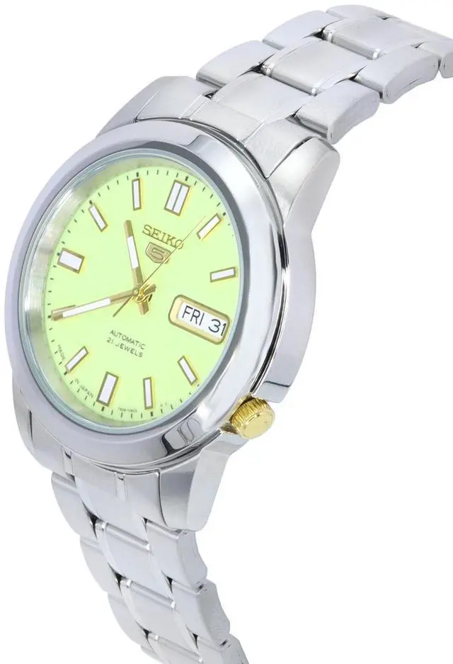 Alt view image 3 of 4 - Seiko 5 Stainless Steel Green Dial Automatic SNKK19 SNKK19J1 SNKK19J Men's Watch