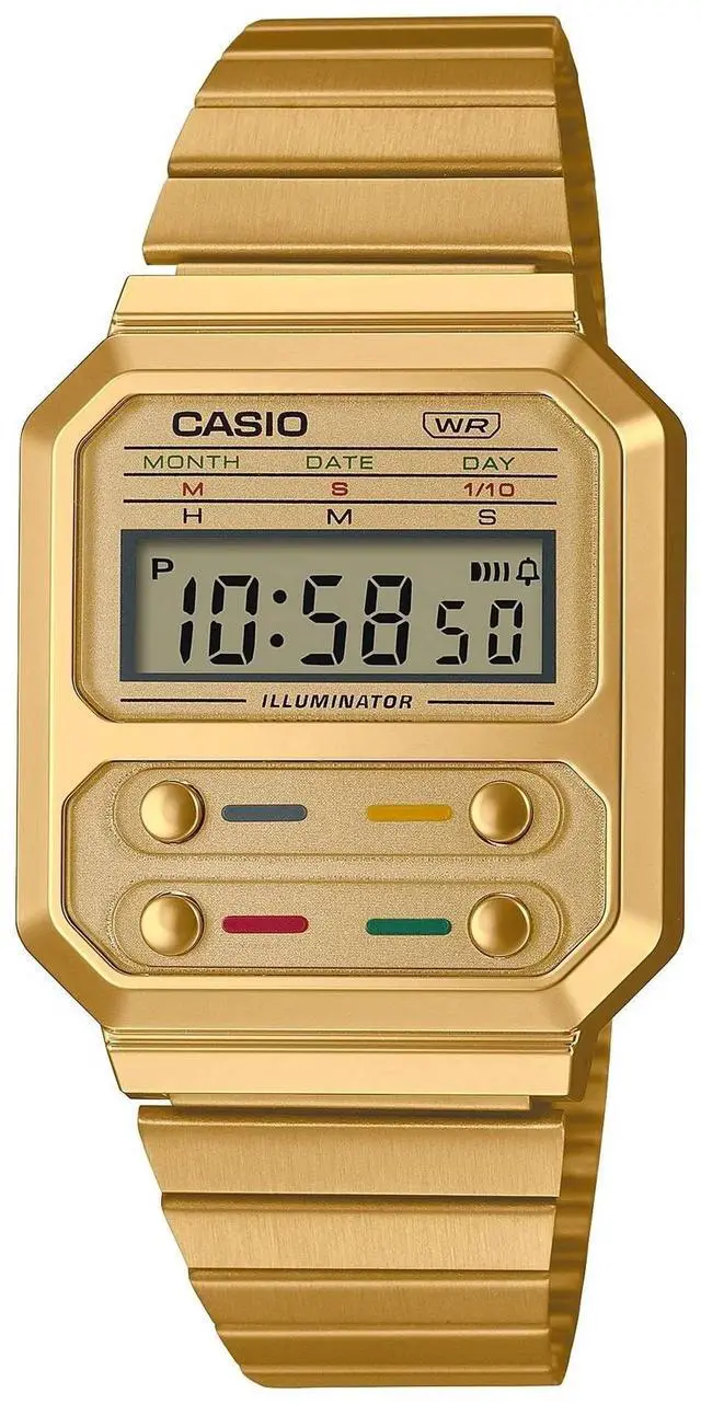 Main image of Casio Youth Vintage Stainless Steel Digital A100WEG-9A A100WEG-9 Women's Watch
