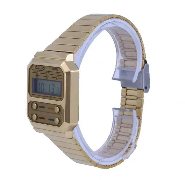 Alt view image 3 of 4 - Casio Youth Vintage Stainless Steel Digital A100WEG-9A A100WEG-9 Women's Watch