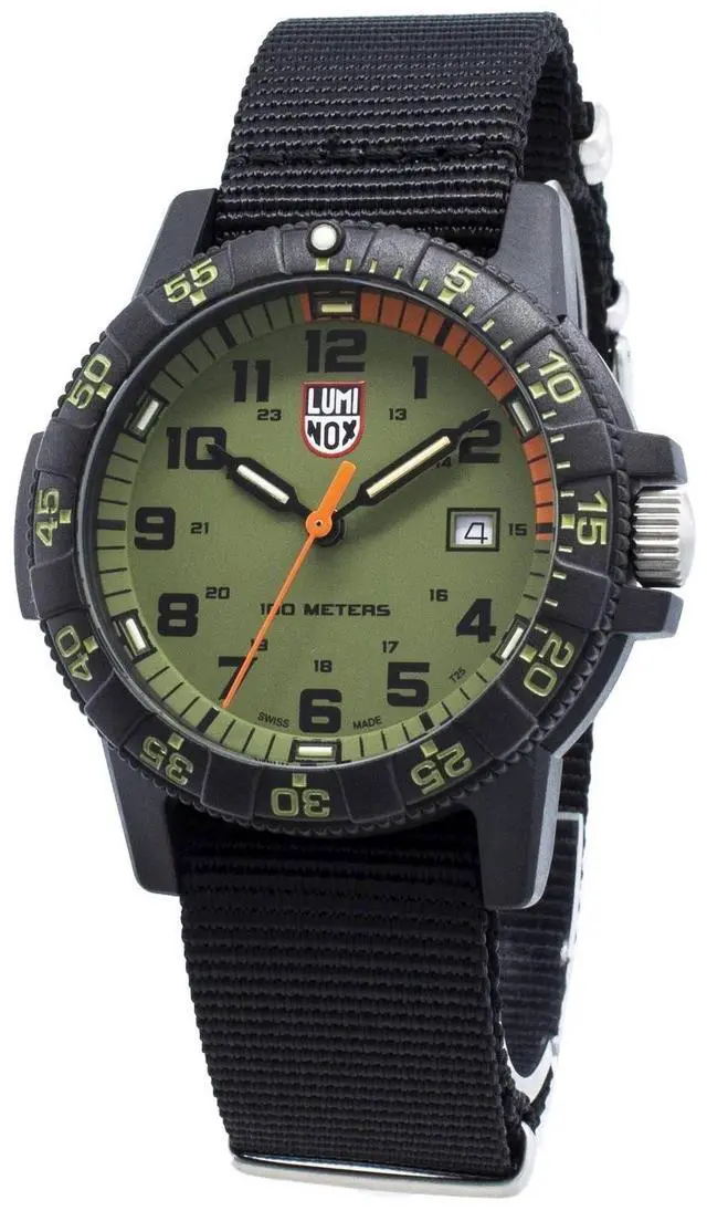 Alt view image 8 of 11 - Luminox Leatherback Sea Turtle Giant XS.0337 Black Green 44mm Quartz Men's Watch