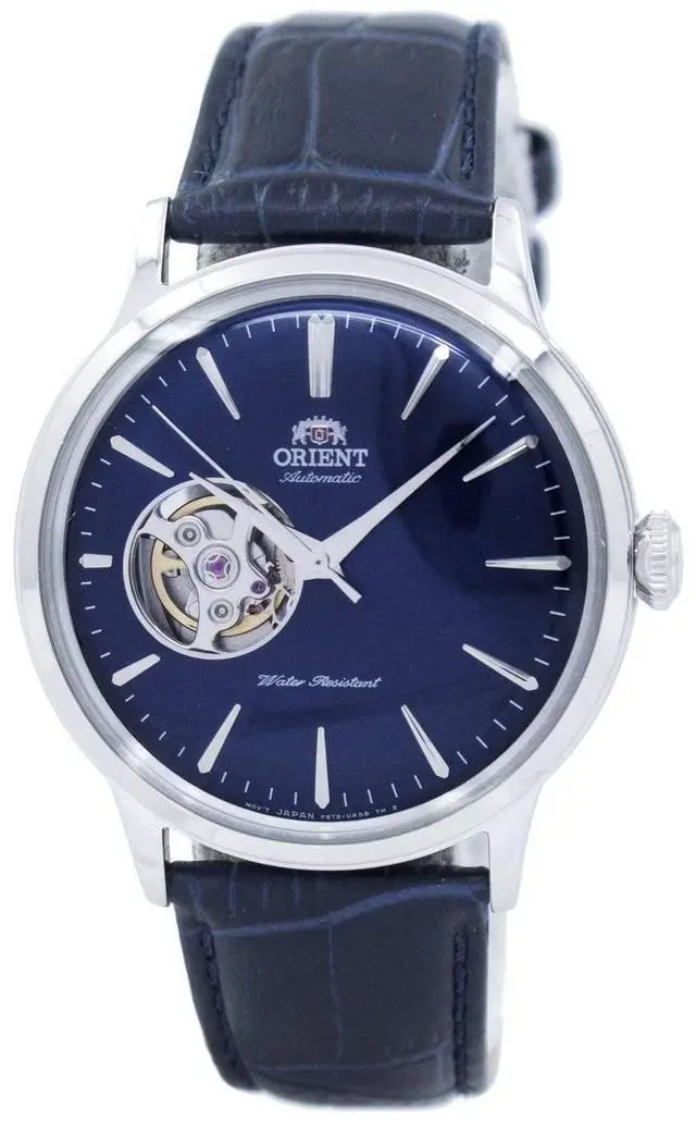 Alt view image 5 of 10 - Men's Orient Classic Elegant Automatic Skeleton Blue Dial Watch RA-AG0005L10B