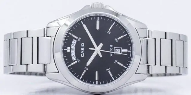 Alt view image 7 of 9 - Casio MTP1370D-1A1V Men's Standard Analog Stainless Steel Classic Day Date Watch