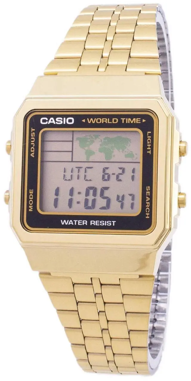 Main image of Casio Digital Stainless Steel World Time A500WGA-1DF A500WGA-1 Men's Watch