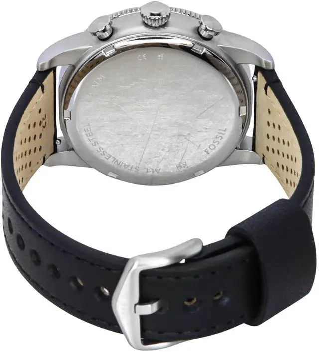 Alt view image 4 of 4 - Fossil Sport Tourer Chronograph Leather Strap Red Dial Quartz FS6086 Men's Watch