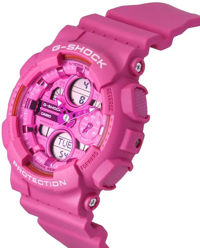 Alt view image 4 of 7 - Casio G-Shock Pink Dial Quartz Sports 200M Women's Watch GMA-P2100PP-4A