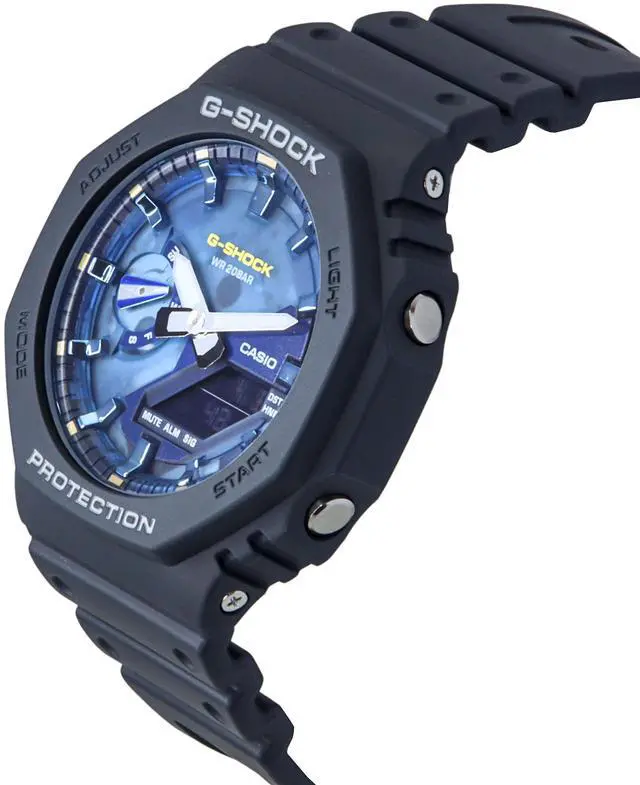 Alt view image 4 of 5 - Casio G-Shock Blue Dial Quartz Sports 200M Men's Watch GA-2100AS-2A