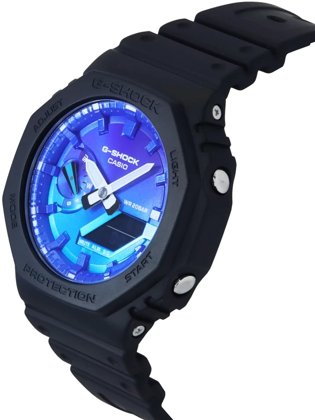 Alt view image 3 of 4 - Casio G-Shock Analog Digital Blue Dial Quartz Sports Men's Watch GA-2100FL-1A
