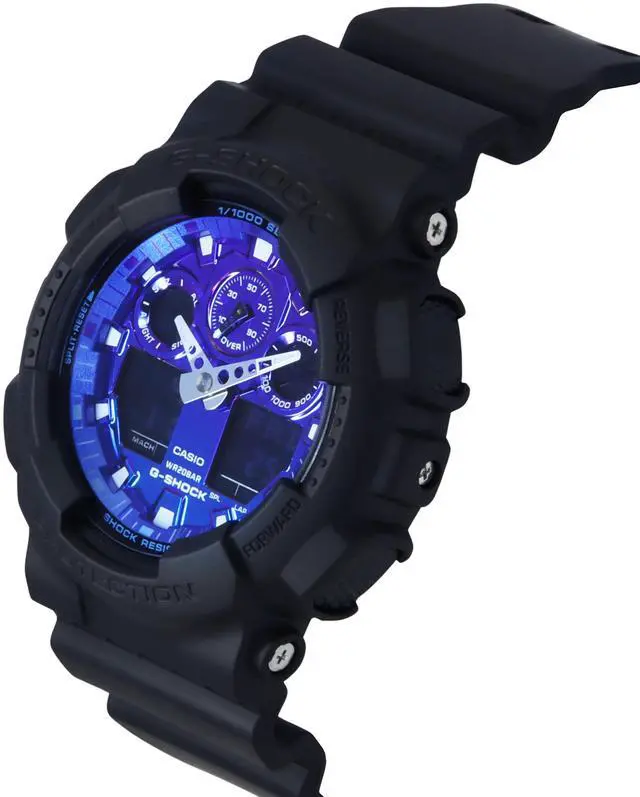 Alt view image 4 of 5 - Casio G-Shock Analog Digital Blue Dial Quartz Sports Men's Watch GA-100FL-1A
