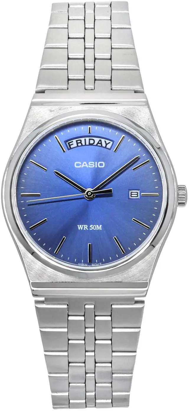 Main image of Casio Standard Analog Stainless Steel Blue Dial Quartz MTP-B146D-2AV Men's Watch