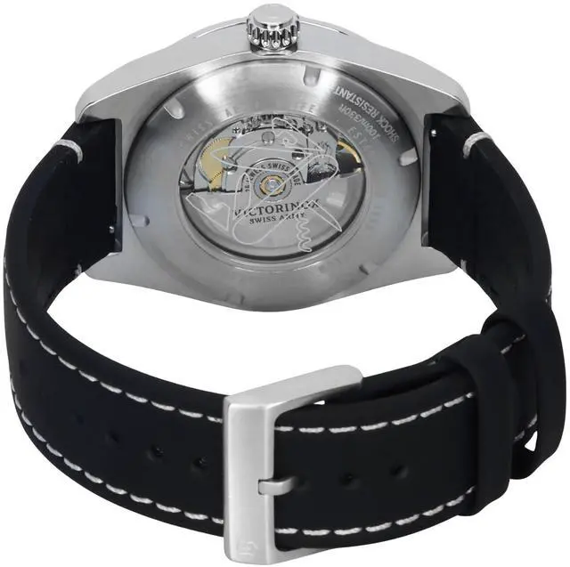 Alt view image 4 of 4 - Victorinox Swiss Army Leather Strap Black Dial Automatic 242044 100M Men's Watch