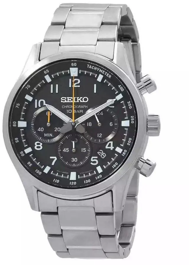 Main image of Seiko Discover More Black Dial Quartz 100M Men's Watch SSB447P1