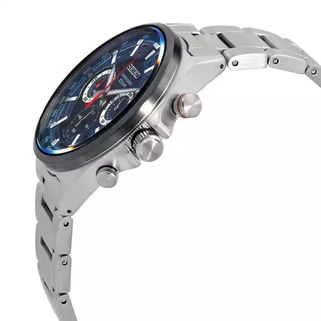 Alt view image 2 of 3 - Seiko Conceptual Chronograph Blue Dial Quartz 100M Men's Watch SSB407P1