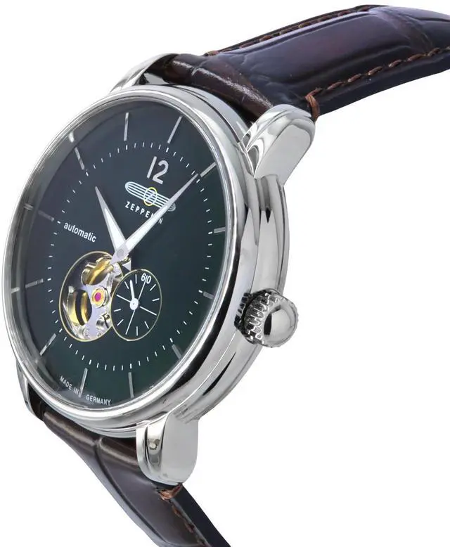 Alt view image 3 of 4 - Zeppelin LZ 120 Green Dial Automatic Dress Men's Watch 81664