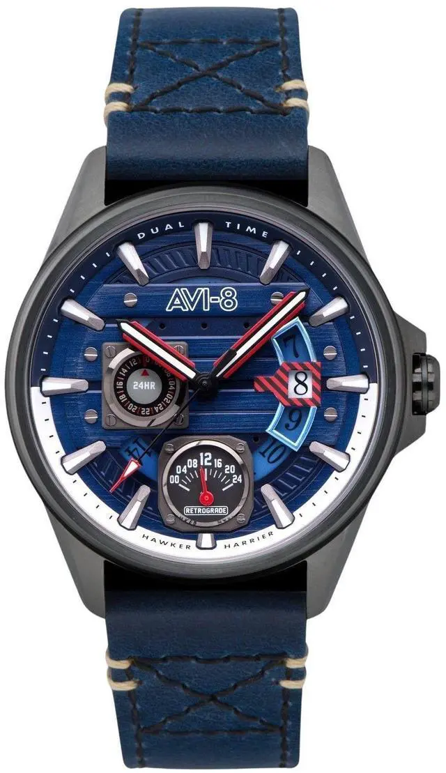 Alt view image 5 of 7 - AVI-8 Hawker Harrier Regiment Blue Dial Casual Quartz Men's Watch AV-4098-03