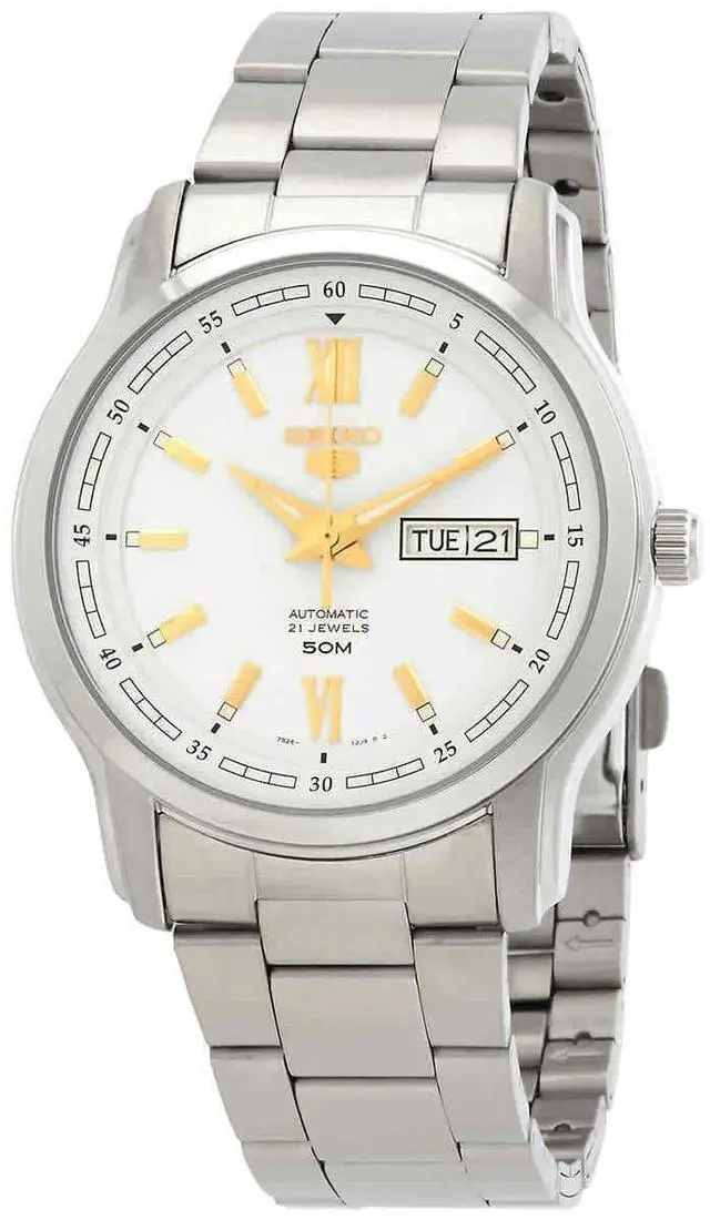 Alt view image 2 of 4 - Seiko 5 Automatic White Dial SNKP15 SNKP15K1 SNKP15K Men's Watch