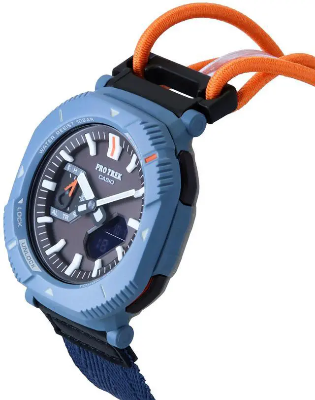 Alt view image 4 of 5 - Casio Pro Trek Hiker Line Analog-Digital Bluetooth Mobile Link Cloth Strap Tough Solar PRJ-B001B-2 100M Mens Watch