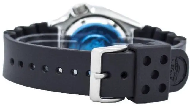 Alt view image 8 of 9 - Seiko SKX011J1 Stainless Steel Automatic Diver Orange Dial Black Rubber Strap