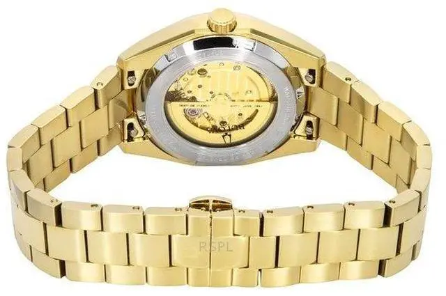 Alt view image 4 of 4 - Bulova Surveyor Open Heart Men's Watch 21 Jewels Automatic 97A182 Gold Tone Stainless Steel Champagne Dial 30M
