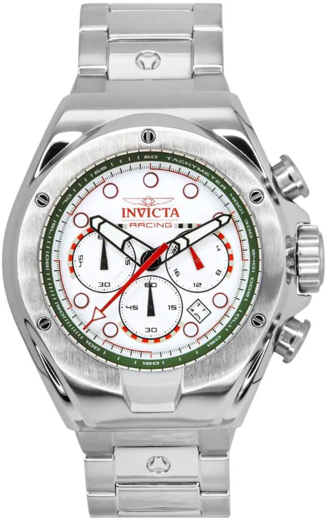 Main image of Invicta Racing Chronograph Stainless Steel White Dial Quartz 47746 Men's Watch