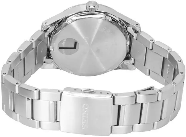 Alt view image 4 of 4 - Seiko Analog Stainless Steel Black Dial Quartz SUR535P1 100M Men's Watch