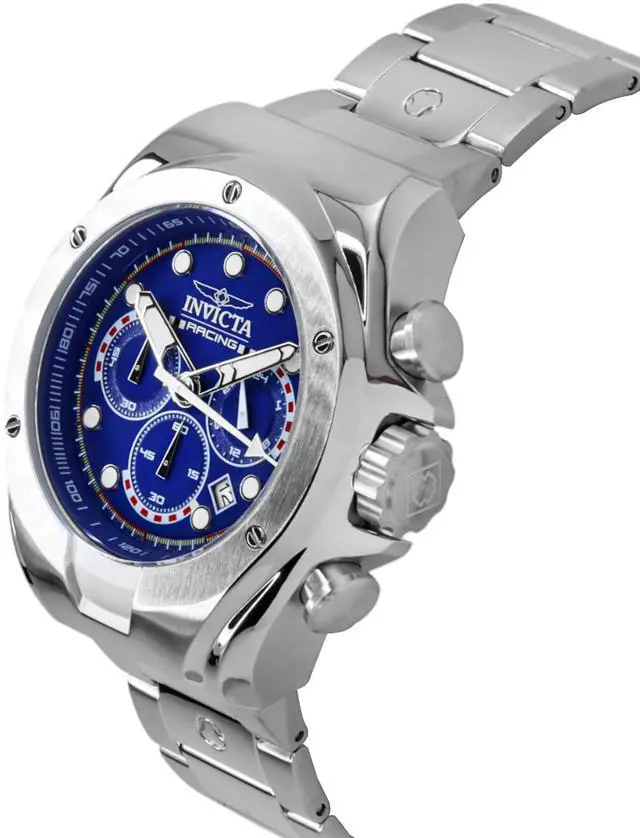 Alt view image 3 of 4 - Invicta Racing Chronograph Stainless Steel Blue Dial Quartz 47745 Men's Watch