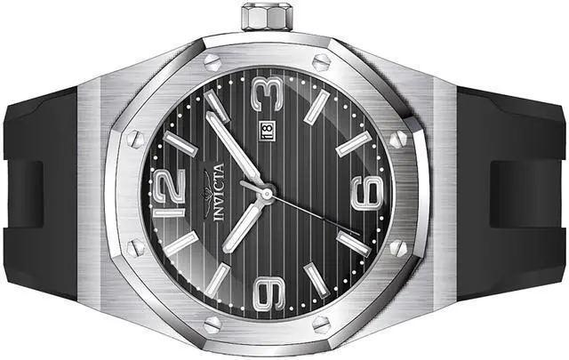 Alt view image 3 of 3 - Invicta Huracan Silicone Strap Black Dial Quartz 45772 100M Men's Watch