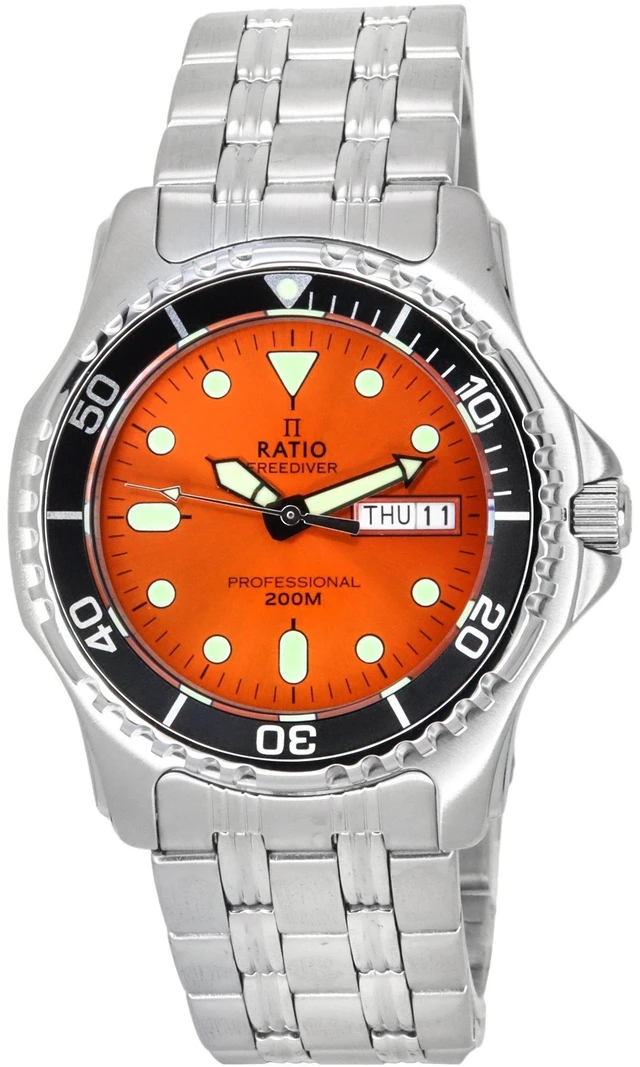 Main image of Ratio FreeDiver Professional Orange Dial Quartz 200M Men's Watch 36JL140-ORG