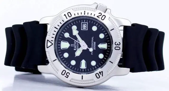 Alt view image 5 of 7 - RATIO FreeDiver Professional 200M Sapphire Crystal Quartz 22AD202 Mens Watch
